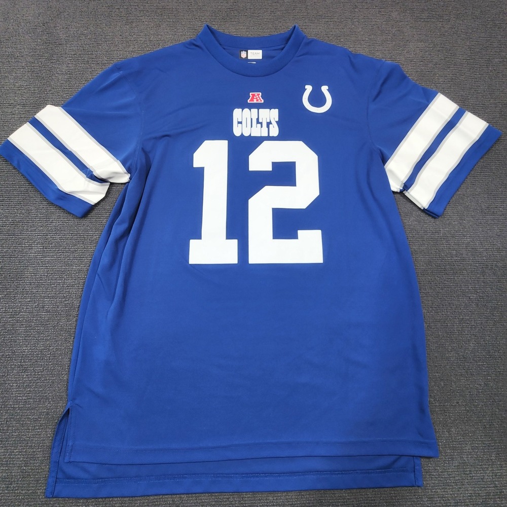 Andrew Luck #12 Indianapolis Colts Jersey Men XL Blue Graphic Sport Team Apparel